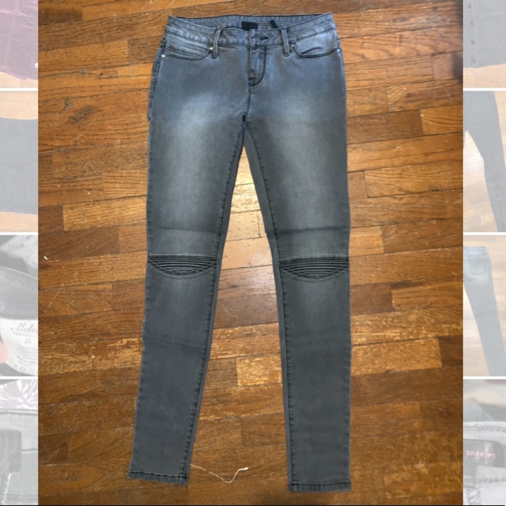 Gray distressed skinny jeans